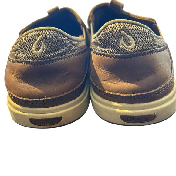 Olukai Makia Loafers Leather Mesh Slip On Boat Shoes Mens Sz 8M Comfort Casual - Picture 4 of 8
